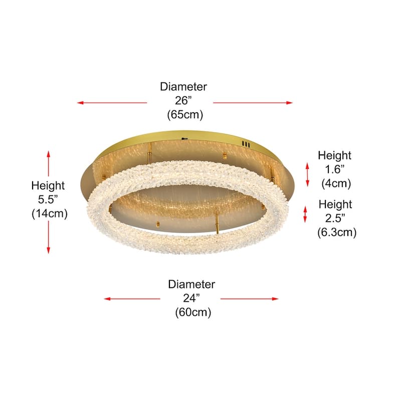 26 inch Adjustable LED Flush Mount