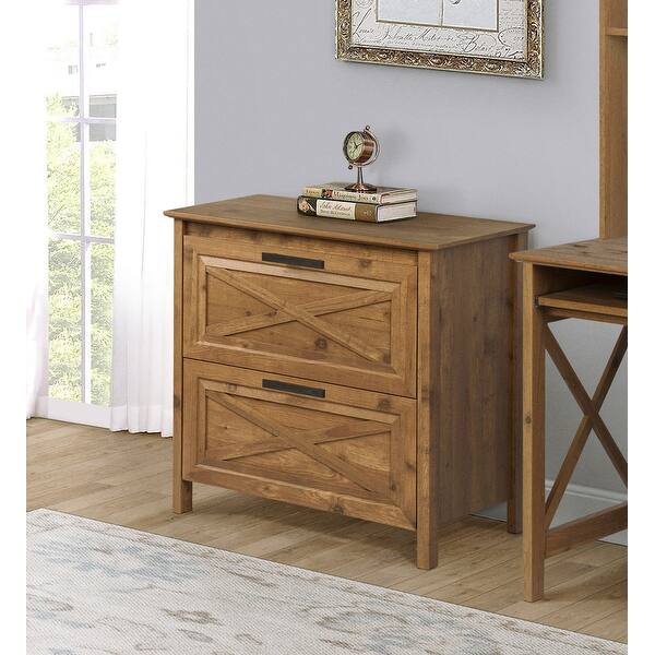 Shop Saint Birch Austin Rustic Brown 2 Drawer Lateral Filing Cabinet Overstock 32006090