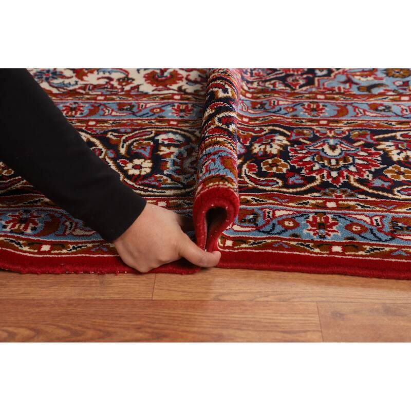 Floral Kashan Turkish Area Rug Machine Made Living Room Red Carpet - 9'8" x 12'9"