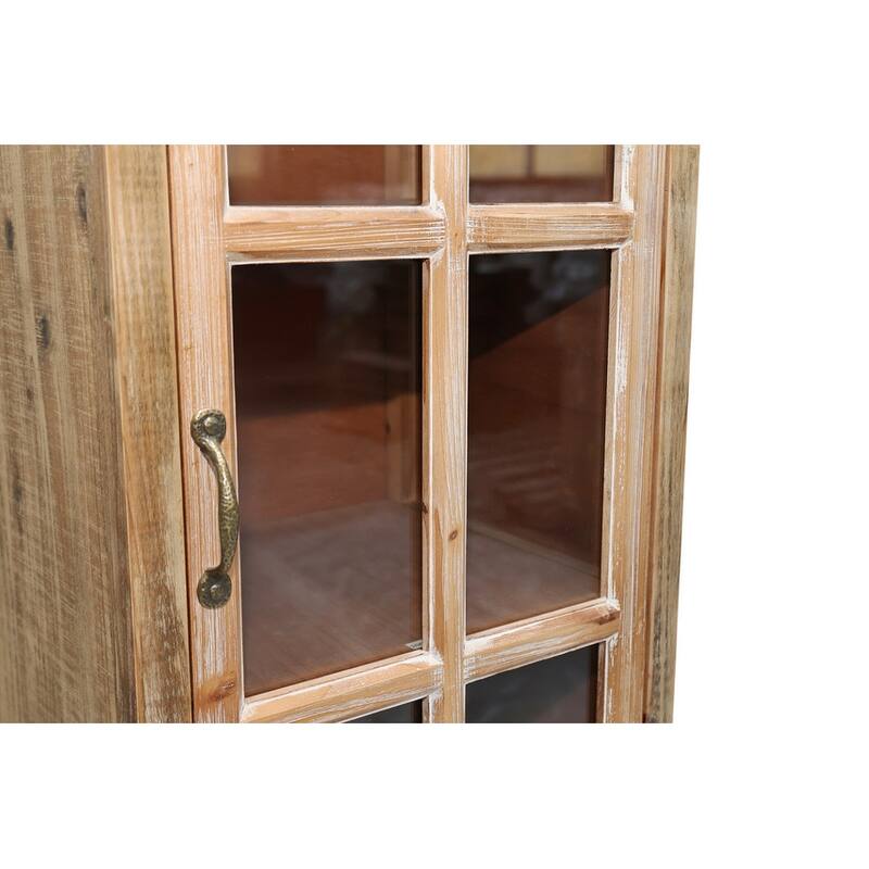 Rustic 54.53"Tall Wooden Accent Cabinet with Decorative Doors and 2 Drawers