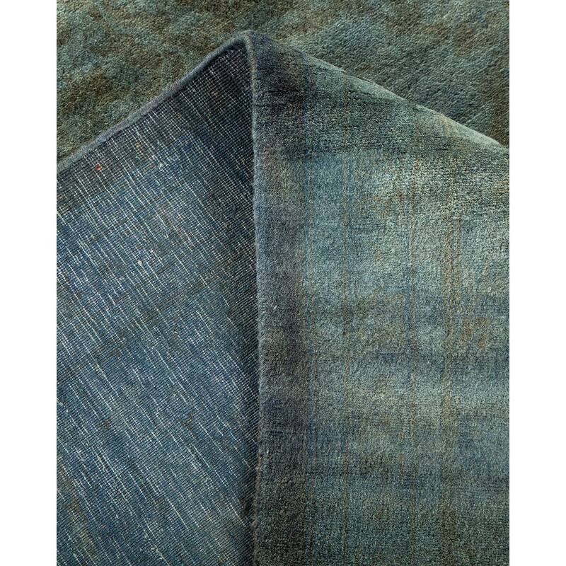 Overton Hand Knotted Wool Vintage Inspired Modern Contemporary Overdyed Brown Area Rug - 8' 1" x 14' 2"