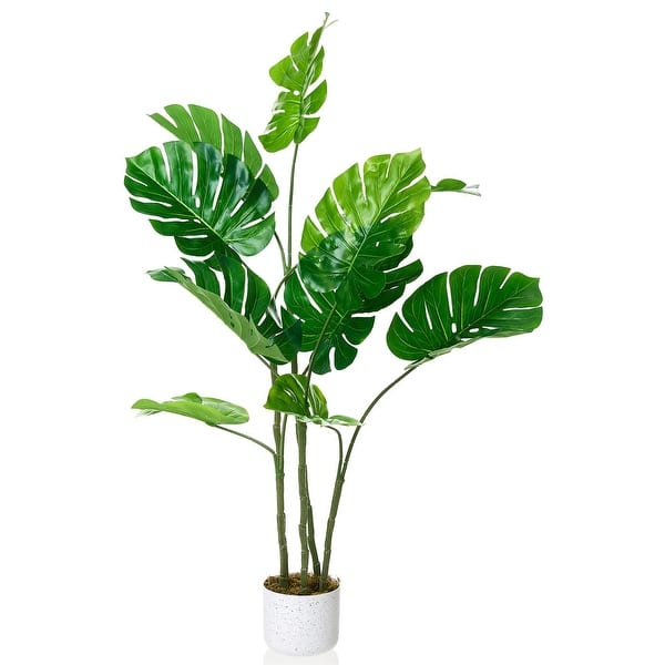 4ft Tall Artificial Monstera Plant with Pot, Large Faux Tropical Plant for  Indoor & Outdoor Home Office Decor. - 4 - Bed Bath & Beyond - 43598451