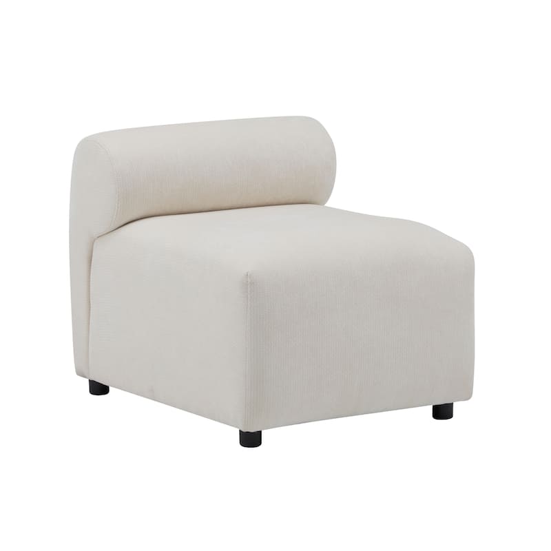 L Shaped Modular Sectional Sofa, Chenille Upholstered Round-Back 4 Seat Sofa, High Resilience Soam Corner Sofa