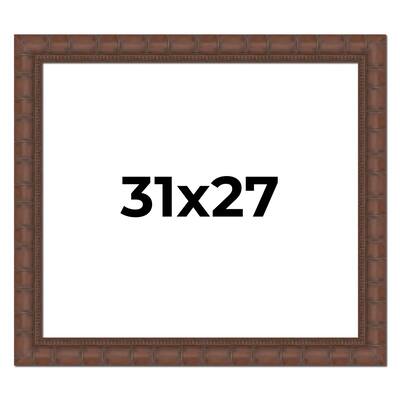 31x27 Frame Pewter Solid Wood Picture Frame Width 1.625 Inches | Interior Frame Depth 0.6875 Inches