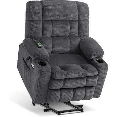 MCombo Dual Motor Power Lift Recliner Chair with Massage and Heat, Infinite Position, Fabric R7894 (Small-Wide)