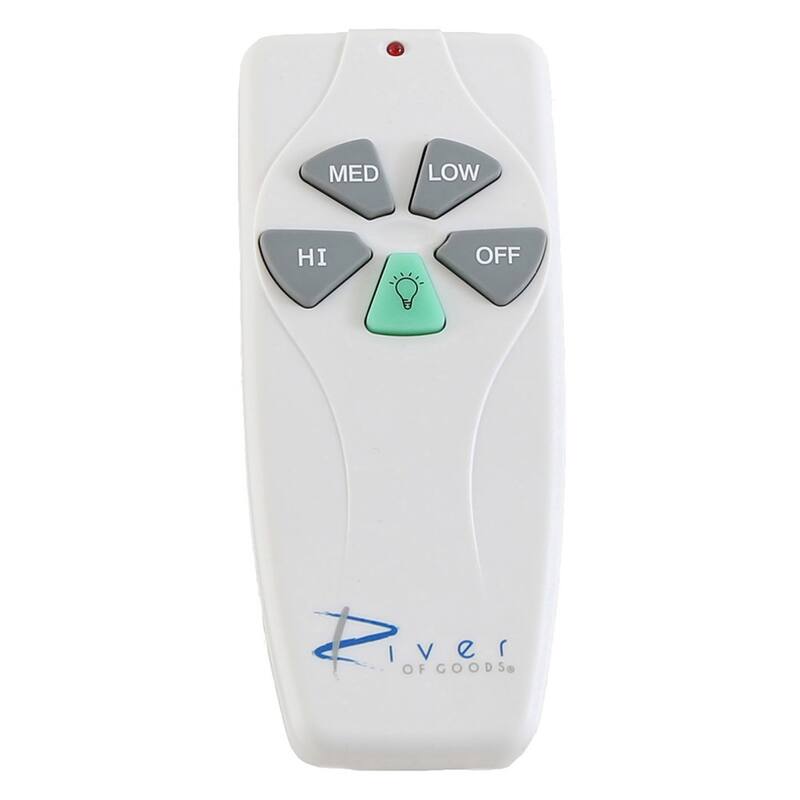 River of Goods 3-Speed Ceiling Fan Handheld Remote Control and Receiver Kit, White - 5" x 2.25" x 0.75"