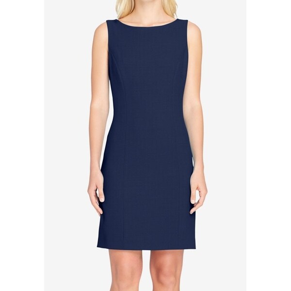 navy blue tahari sheath dress