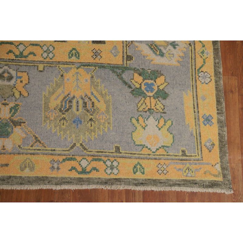 Hand Knotted Oriental 100% Wool Carpet Transitional All-Over Green Oushak Area Rug - 10' 4'' X 8' 7''