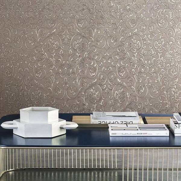 Dust Pink Rose Gold Metallic Textured Damask Wallpaper 42 Inc X 33 Ft On Sale Overstock 30539671 A theme with a classic pattern yet rendered in modern colors. usd