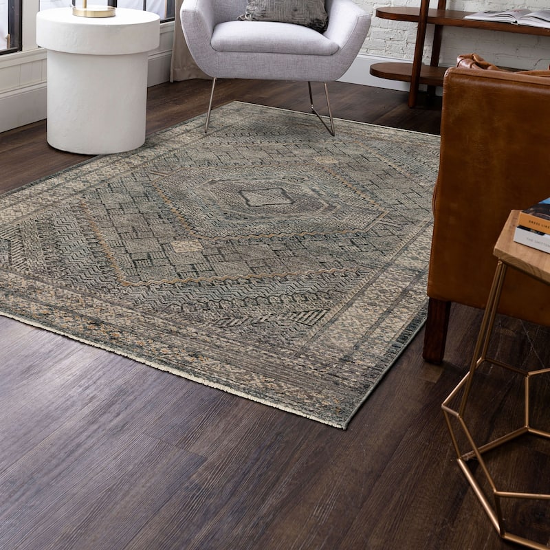 Mohawk Home Branley Distressed Geometric Medallion Area Rug