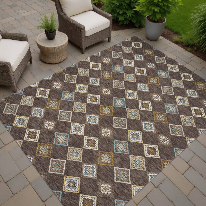 Machine Washable Indoor/ Outdoor Global Flagler Chantille Rug