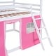 preview thumbnail 11 of 22, Playhouse Design Full Size Bunk Wood House Bed with Elegant Windows, Sills and Tent