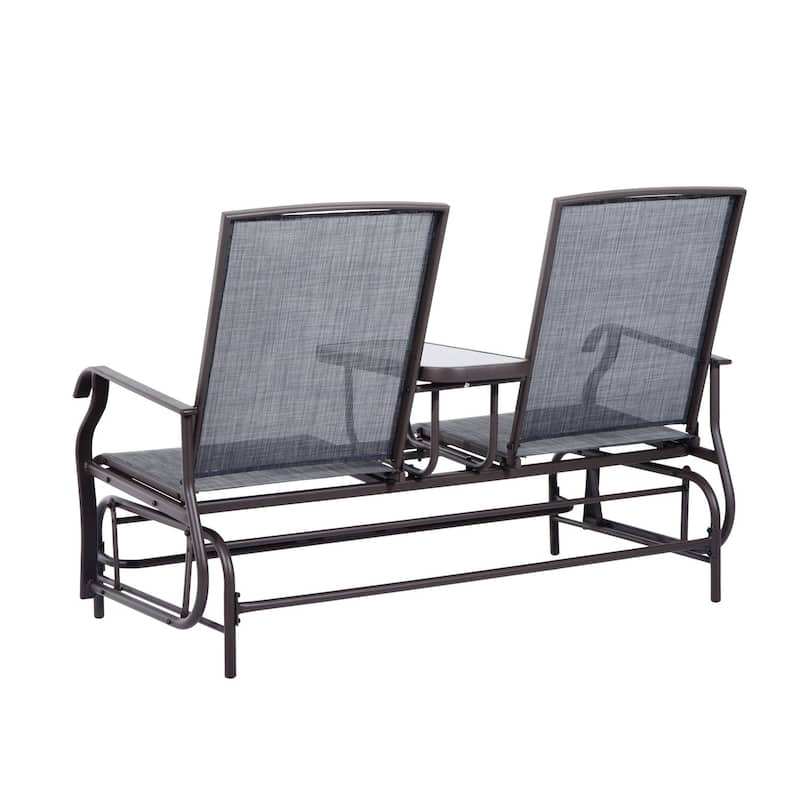 Outsunny Steel/Fabric 2-person Outdoor Swing Glider