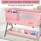 preview thumbnail 4 of 6, Baby Bassinet, Portable Bedside Sleeper for Baby, 7 Height Adjustable Bedside Bassinet with Wheels, Mattress Included