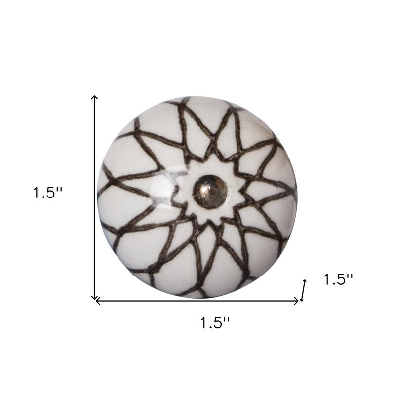 HomeRoots Set of Eight Brown Ceramic And Metal Drawer Pull Knobs - 1.5' X '1.5' X '1.5