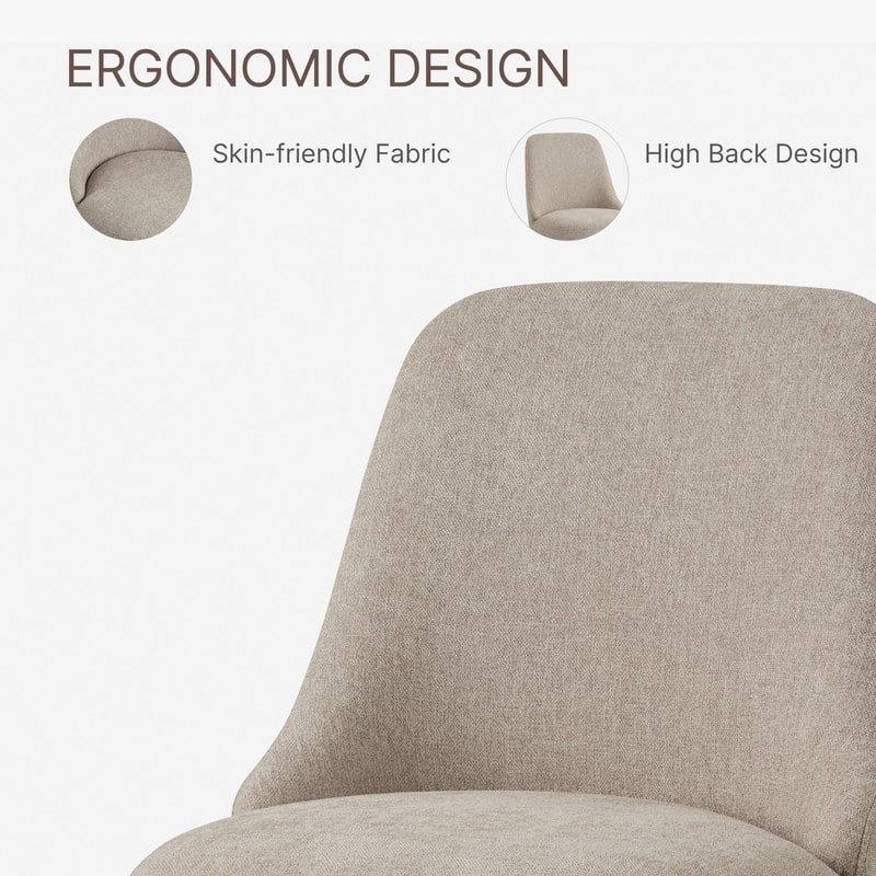 Anna Upholstered Swivel Armless Dining Chair for Kitchen Living Room