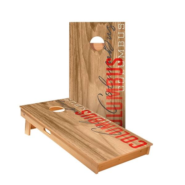 slide 2 of 5, Columbus Gameday Cornhole Boards NO Bags - Add Board Lights