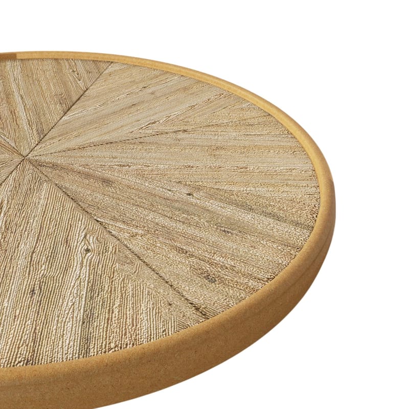 French Country Style Coffee Table Modern Small Round Coffee Table Wooden Side Table with Base, for Living Room