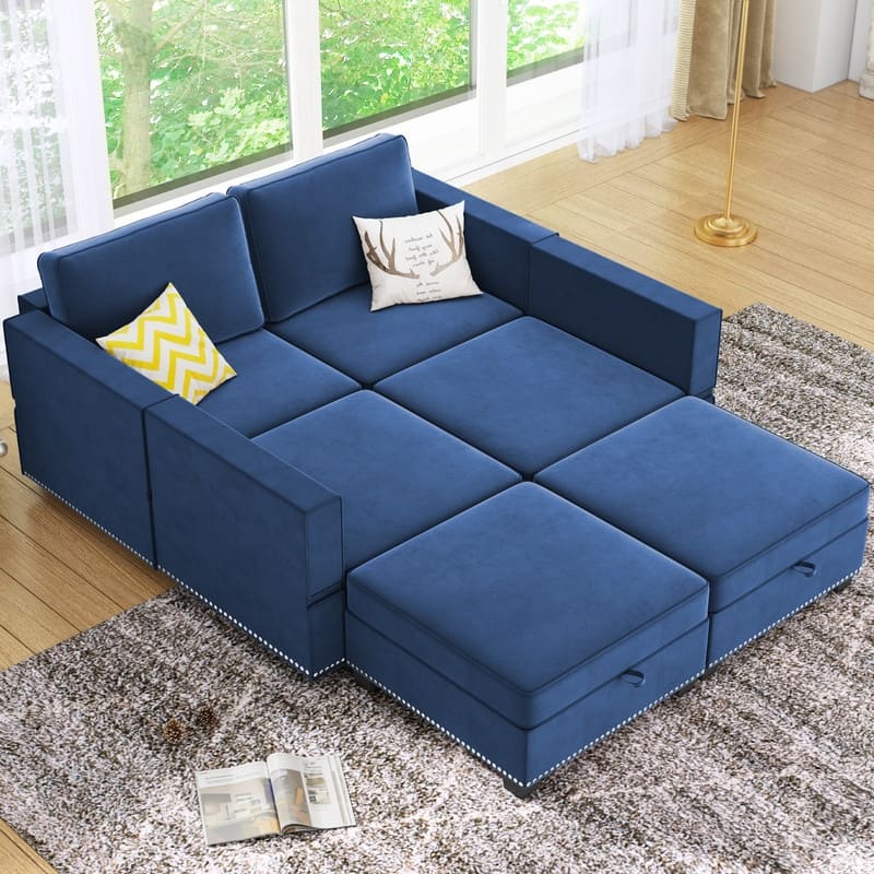 Mixoy 6-Seater Transferable Position Free Combination Sectional Sofa with Storage