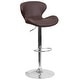 preview thumbnail 26 of 101, Contemporary Vinyl/Chrome Adjustable Curved Back Barstool - 19.25"W x 19"D x 33.75" - 42.25"H