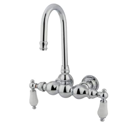 Kingston Brass Vintage Wall Mounted Clawfoot Tub Filler with Porcelain