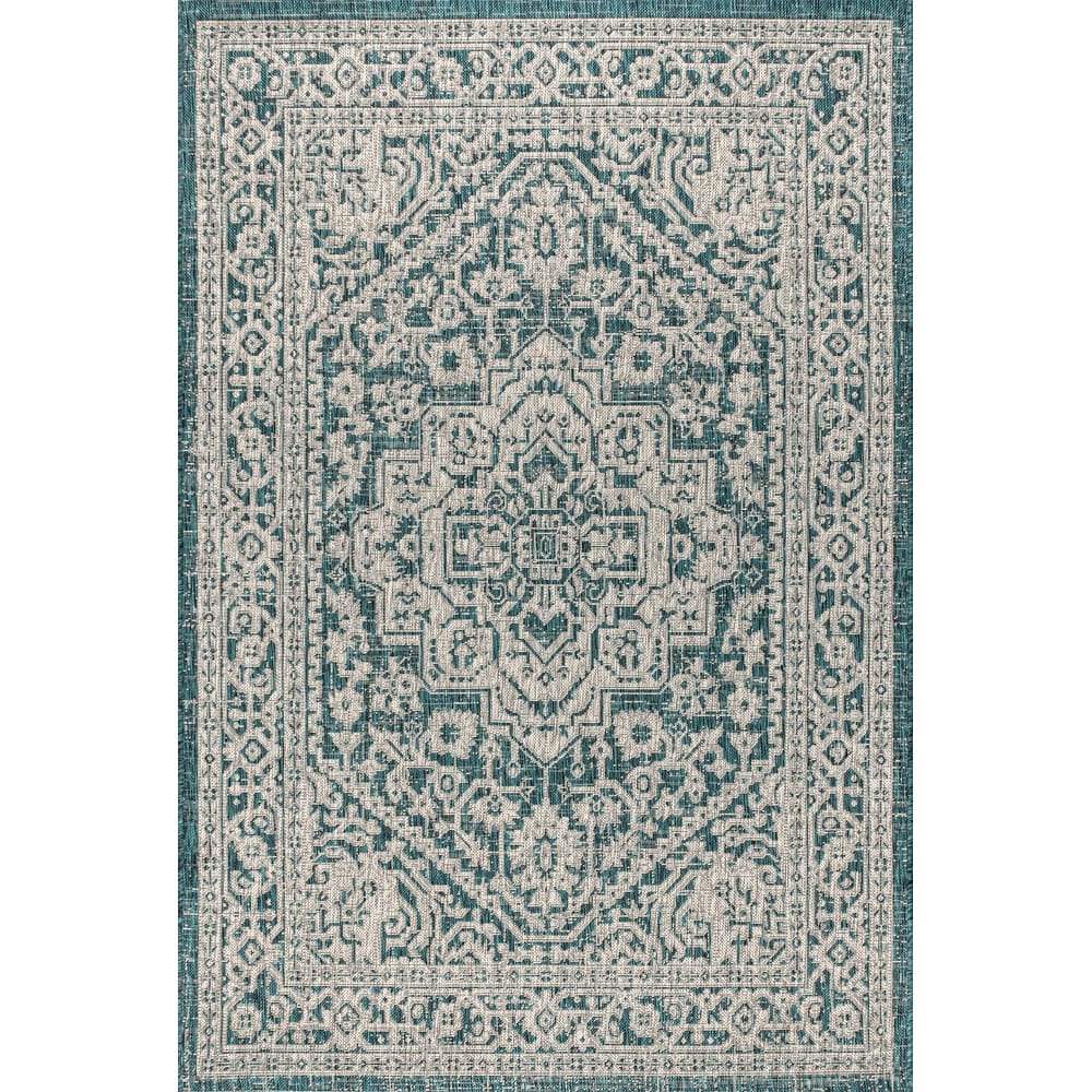JONATHAN Y Rozetta Medallion Textured Weave Indoor/Outdoor Area Rug