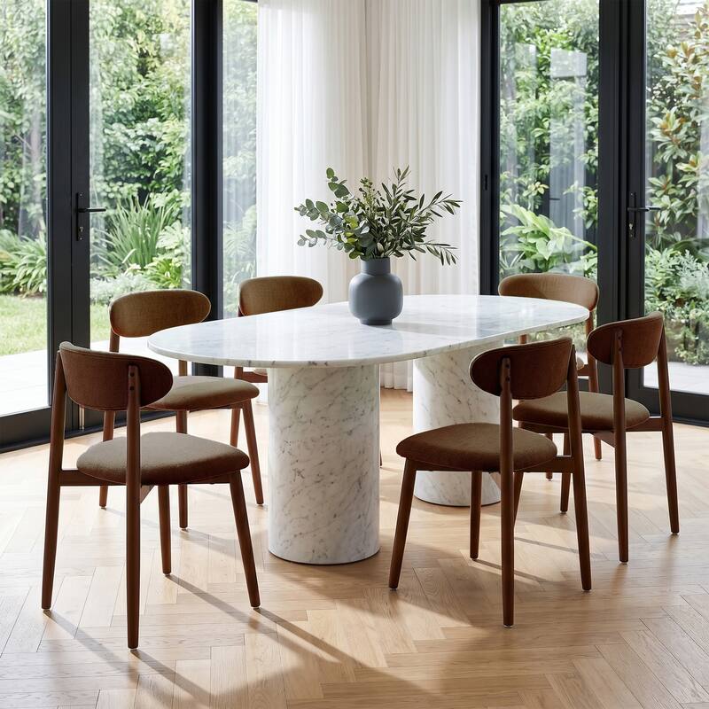Modern Upholstered Linen Kitchen Dining Chair