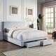 preview thumbnail 7 of 14, Honeycomb Modern Grey Velvet Headboard Storage Guest Bed by Furniture of America Full