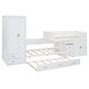 preview thumbnail 21 of 29, Roomfitters Twin Wooden Bunk Bed with Trundle, Built-in Cabinet, Wardrobe, Desk, and Storage Drawers, Space-Saving Design