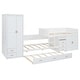 preview thumbnail 5 of 13, White Twin Size Platform Beds Bunk Bed with Trundle, Wardrobe and Desk