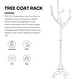 preview thumbnail 102 of 140, Tree-branch Rubberwood Freestanding Coat Rack with Hooks