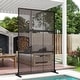preview thumbnail 136 of 166, Outdoor Privacy Screen with Stand for Patio Garden Metal Fence Brown - 016-Plastic