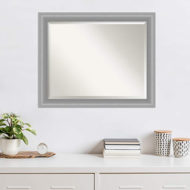 Beveled Wall Mirror - Peak Polished Nickel Narrow Frame - Peak Polished Nickel Narrow