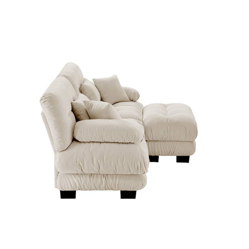 Cloud Couch 2-Seater Sofa with Convertible Ottoman