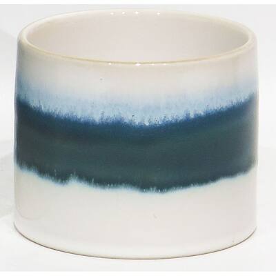 Green Blue And White Reactive Glaze Ceramic Planter