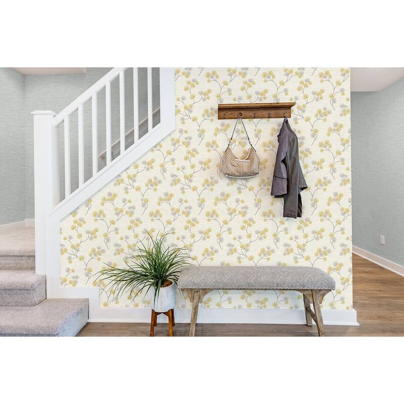 Fine Decor Kira Mustard Trail Wallpaper
