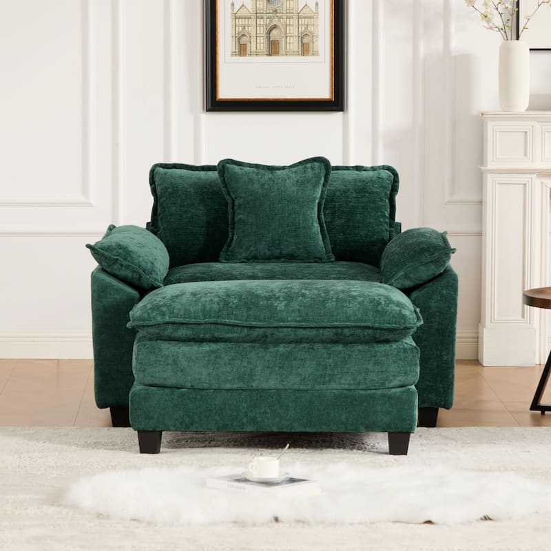 GDF Studio - Cloud Modern Chenille Upholstered Single Seat Sofa with Double-Layer Cushion for Living Room