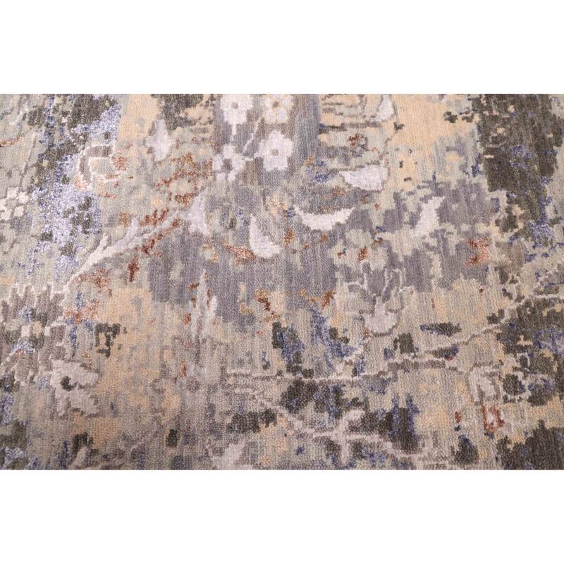 ECARPETGALLERY Hand-knotted Heritage Grey Silk, Wool Rug - 7'11 x 9'11