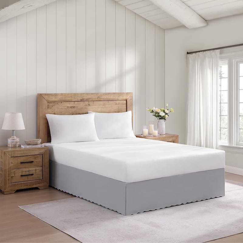 Stone Cottage Solid Scallop Cotton Bedskirt