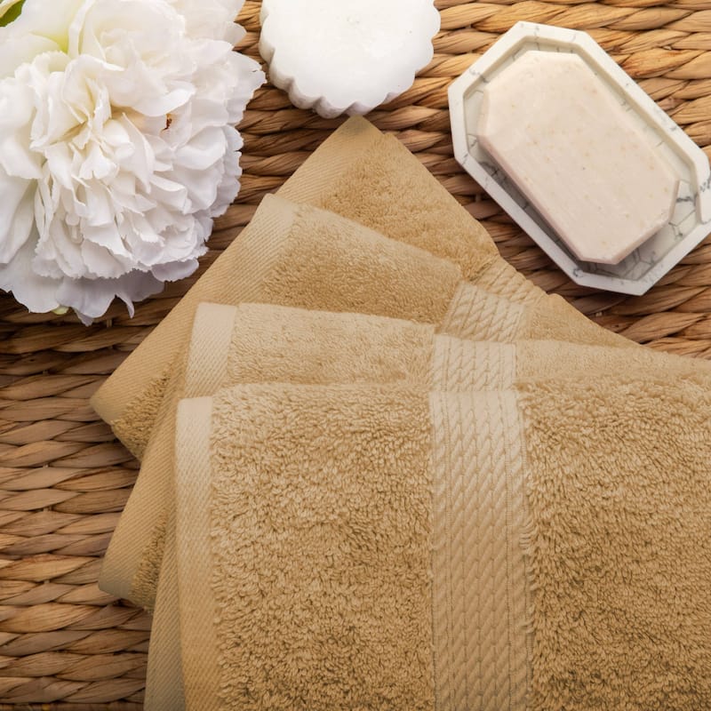 Superior Egyptian Cotton Pile Heavyweight Hand Towel Set of 4