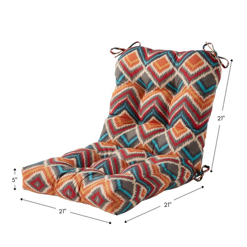 Greendale 21 x 42-inch Multicolor Outdoor Dining Chair Cushion (Set of 2) (Cushions Only)
