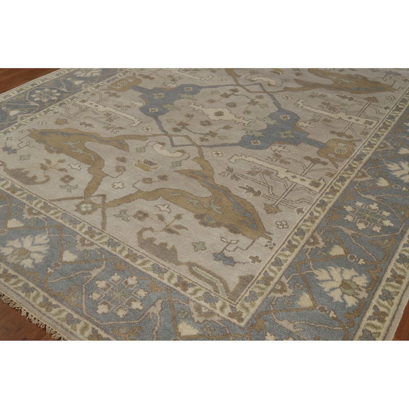 Oushak Indian Rug Hand-Knotted Wool Carpet - 8'1" x 9'10"
