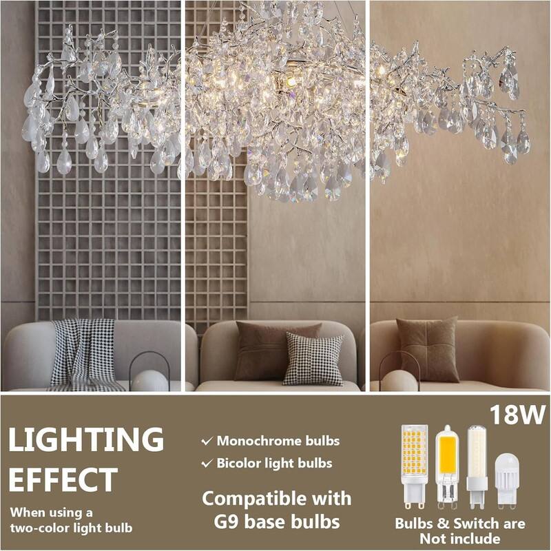 KAYLA 47.2" 14-Lights Gold Luxury Crystal Linear Chandelier - N/A