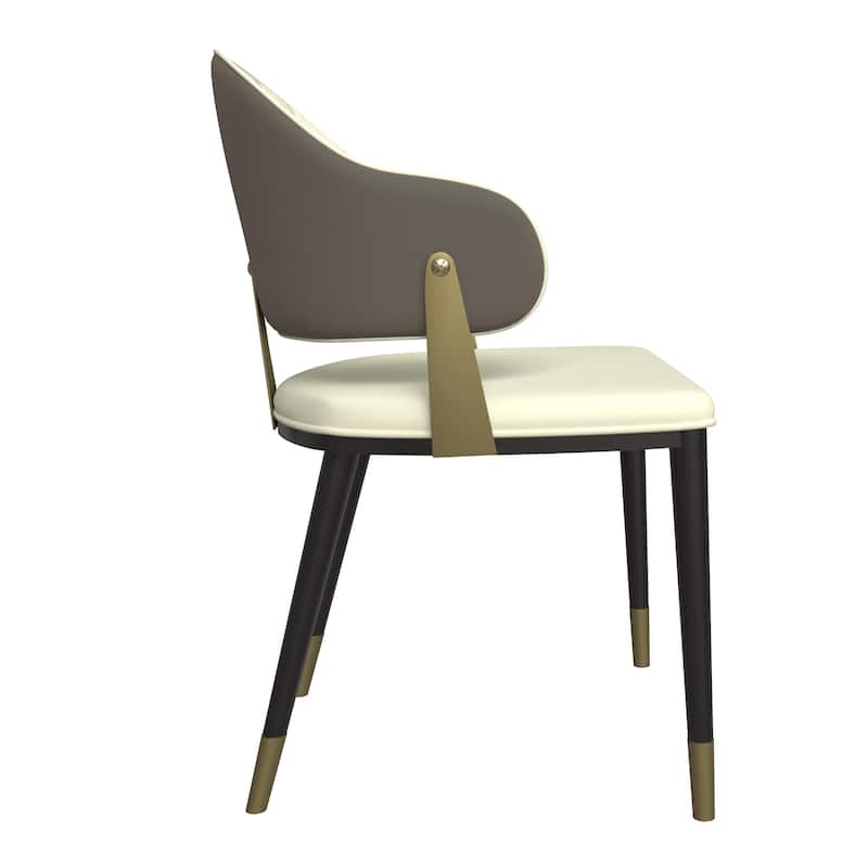 5-Piece Dining Set 36-Inch Square Resin Top Dining Table and 4 Leather Arm Chairs
