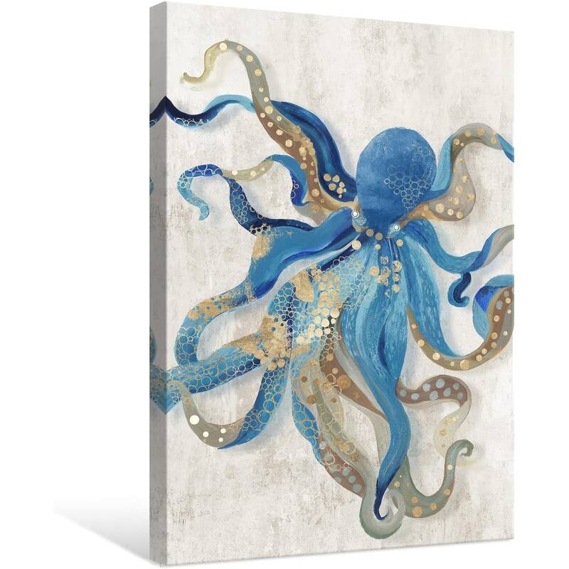 Octopus Canvas Wall Art Ocean Life Theme Painting