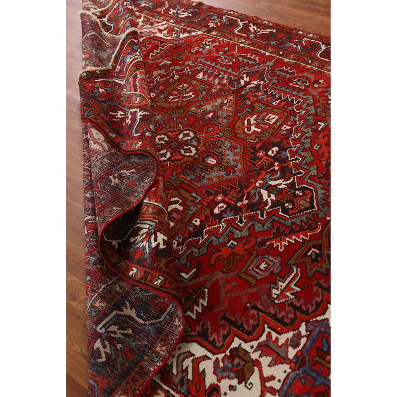 Hand Knotted Oriental 100% Wool Carpet Traditional Medallion Red Heriz Area Rug - 10' 4'' X 7' 6''