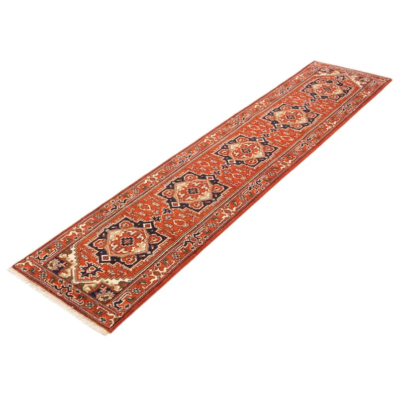 ECARPETGALLERY Hand-knotted Serapi Heritage Red Wool Rug - 2'6 x 11'10