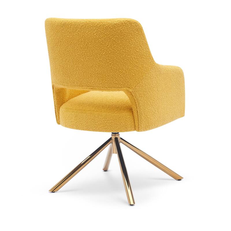 Boucle Polyester Upholstered Swivel Accent Chair - Stain Resistant