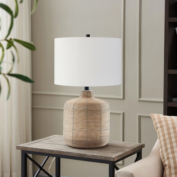 Large rattan table lamp store