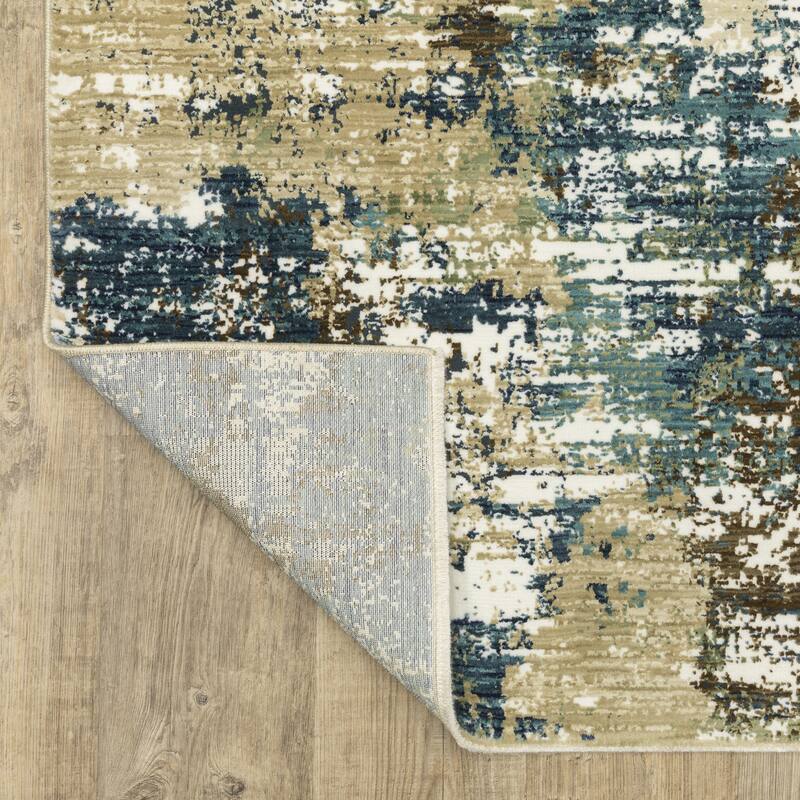 Style Haven Raphael Abstract Blue/ Green Mixed Pile Area Rug